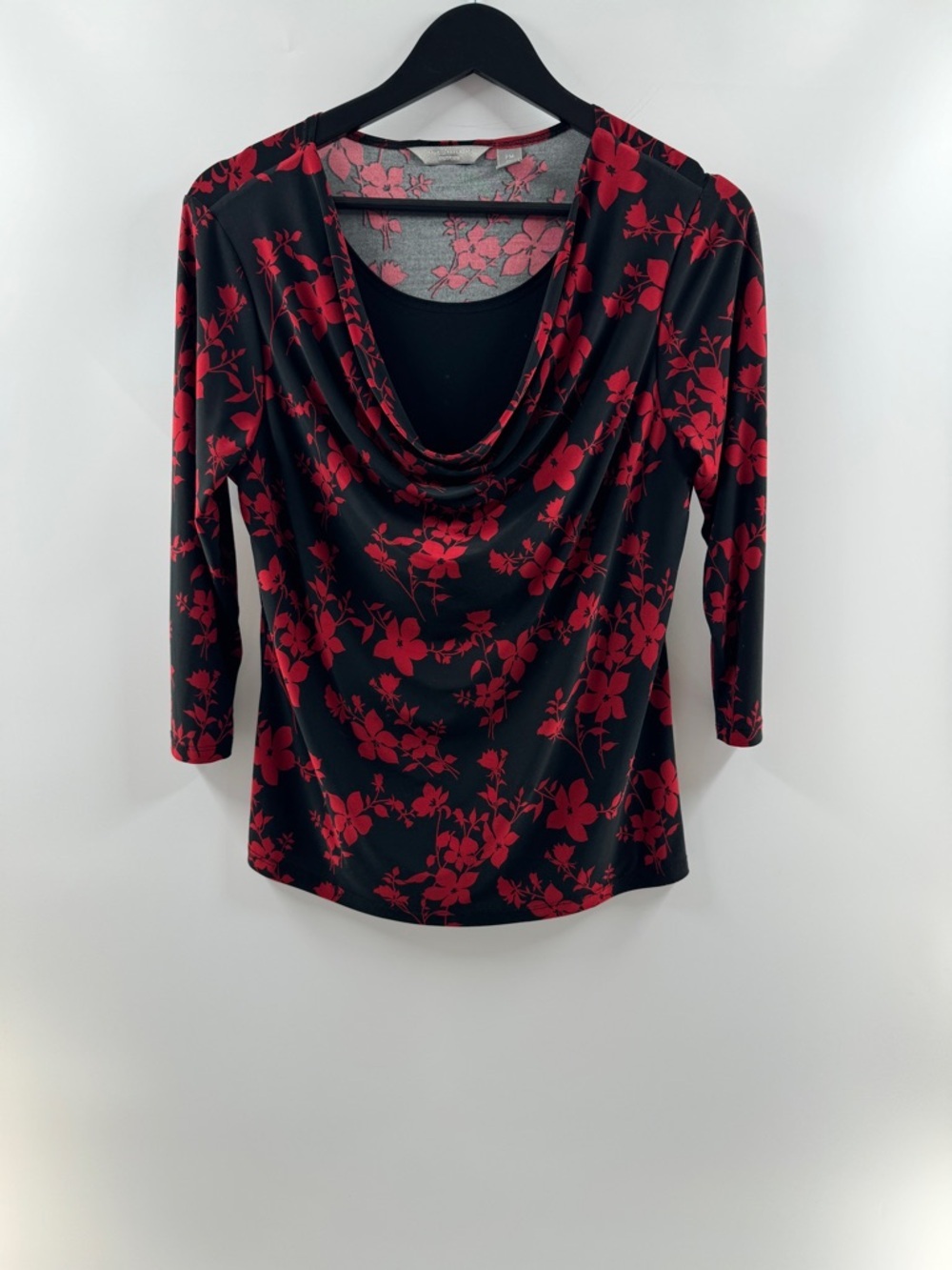 Investments Petite Red & Black Cowl Neck Top – Women’s Medium